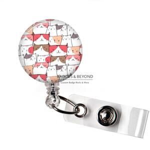 🐱💖 Cats Cats & Lots of Cats Badge Reel | Cat Lover Retractable ID Holder